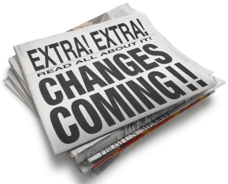 A newspaper reading Changes Coming